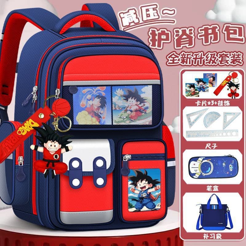 New Dragon Ball Goku primary school bag male large-capacity spine protection first to sixth grade junior high school backpack straight