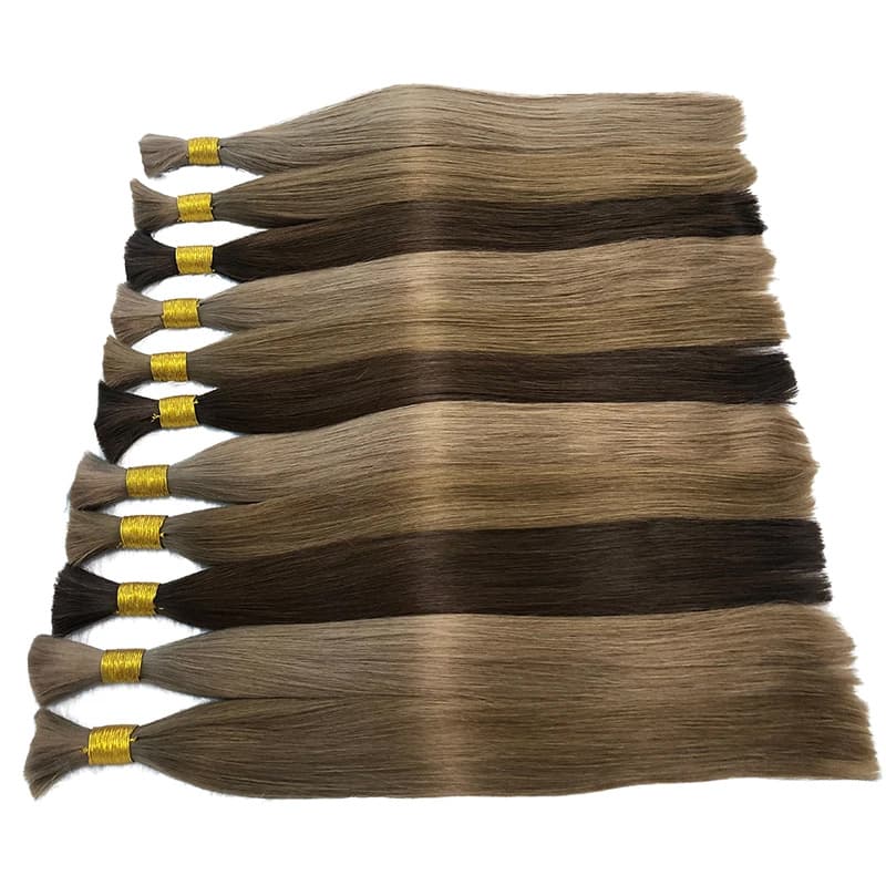 Cross-border seamless hair extension straight bulk hair wig full human hair African human hair