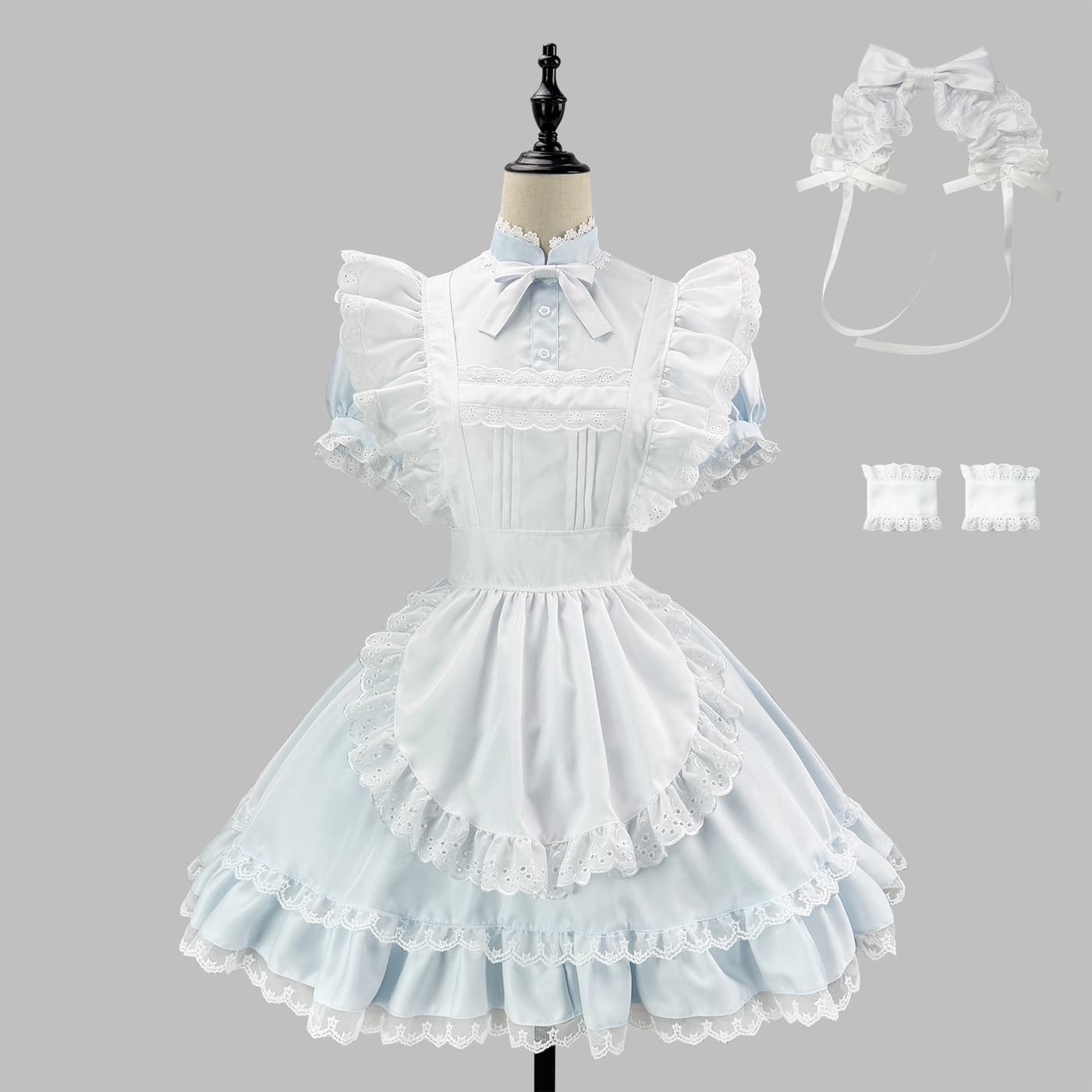 26 years original new Alice in Wonderland aqua blue maid outfit lolita soft girl style dress maid