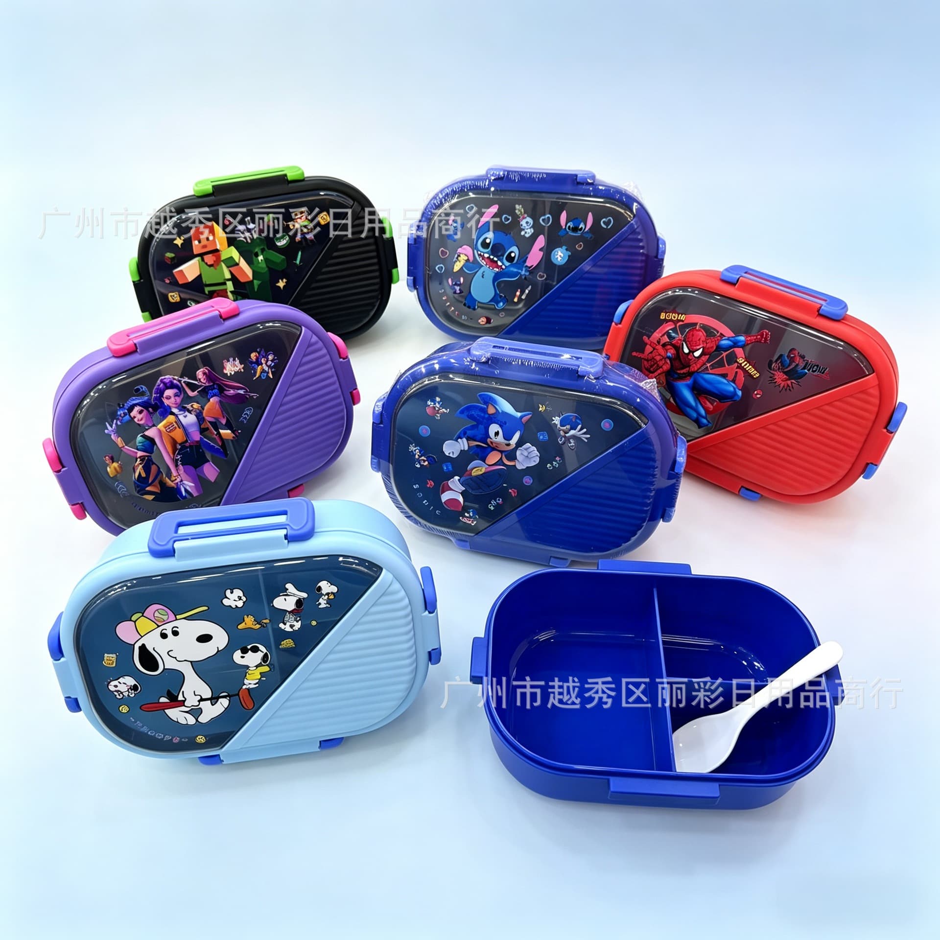 Cross-border Style Rectangular Plastic Single-Layer Lunch Box, Microwave-Safe Bento Box, Fresh-Keeping Container for Children
