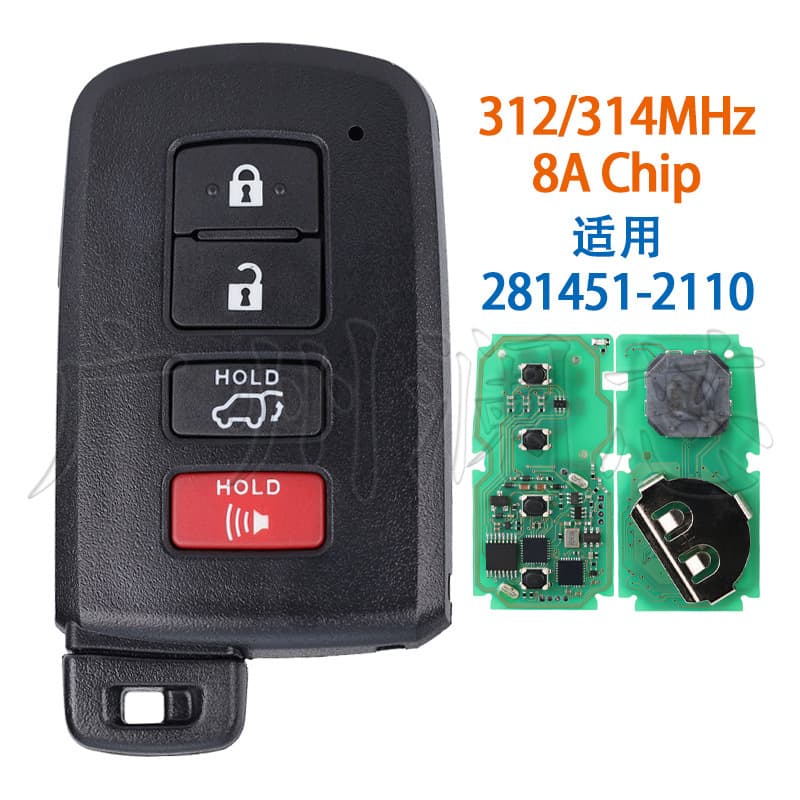 Suitable for Toyota Highlander 89904-0E121 smart card 281451-2110 312/314MHz 8A chip