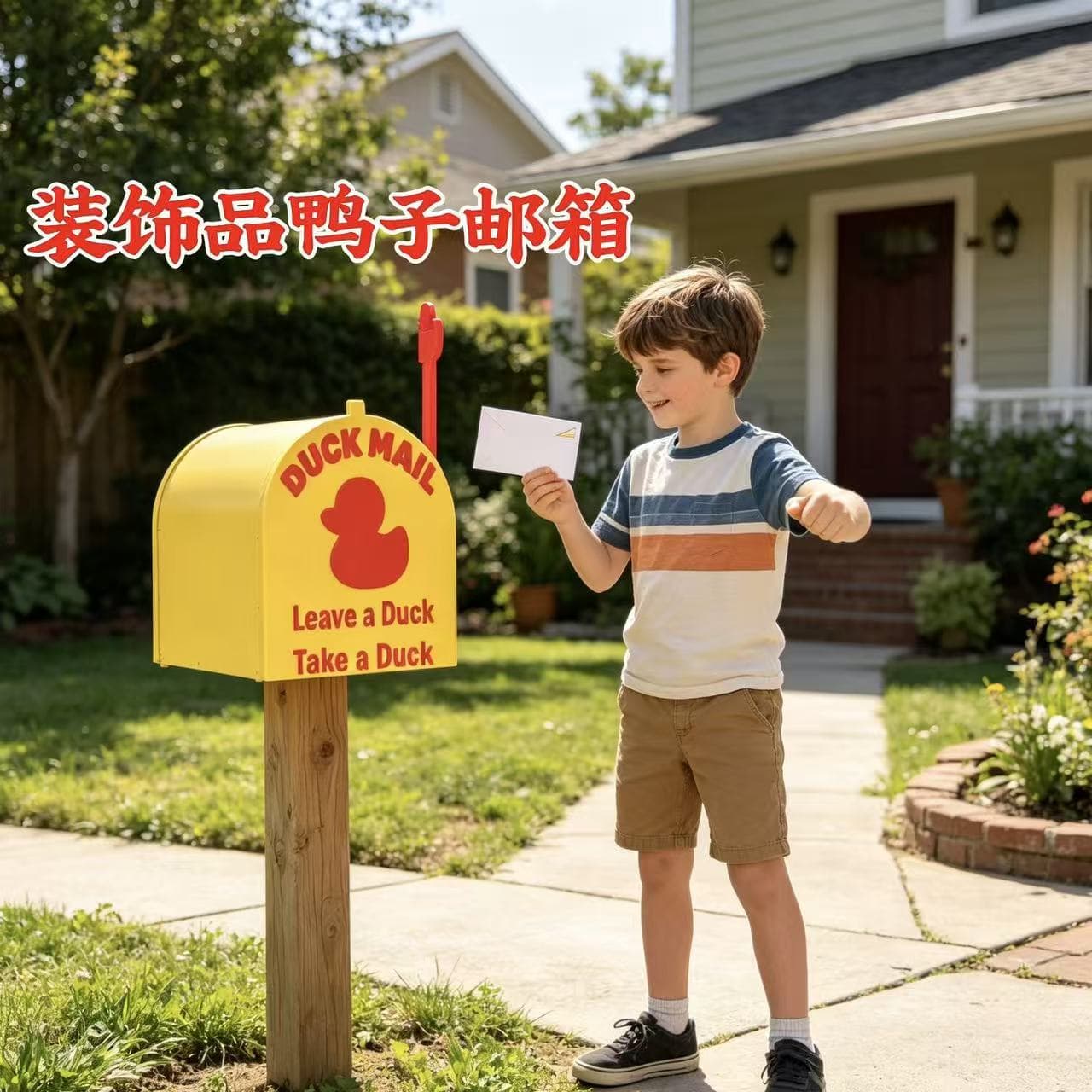 New Cross-Border Product Cruising Duck Mini Mailbox Door Decoration