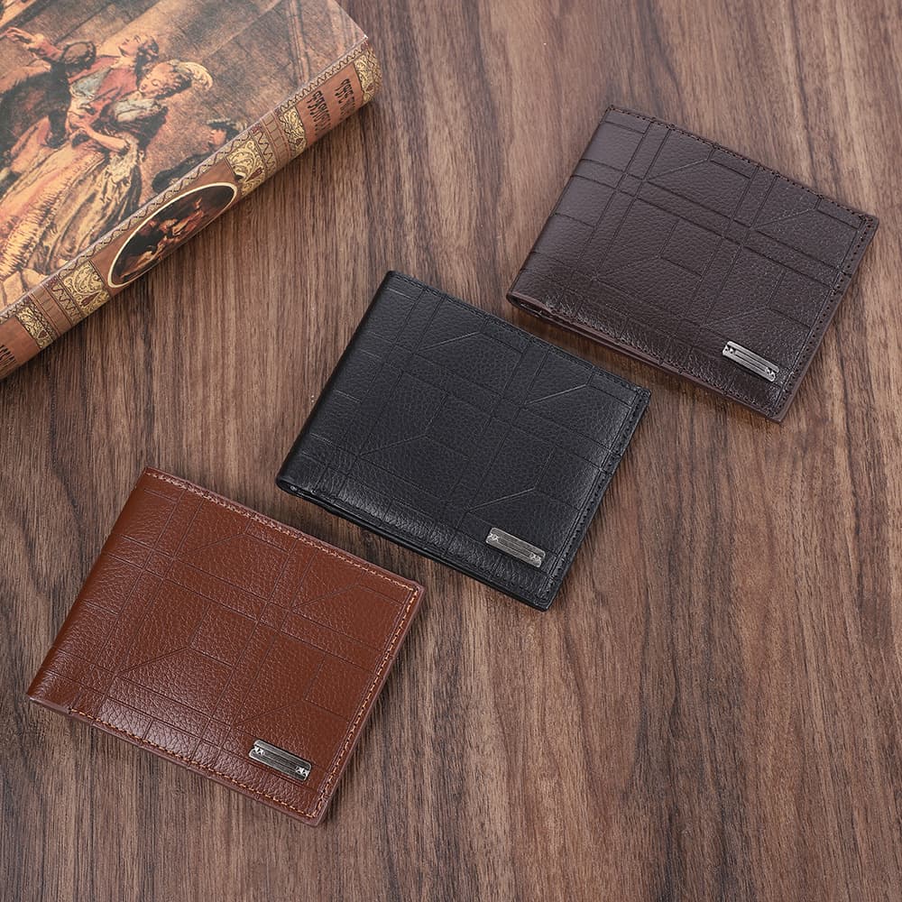 Geometric Pattern Large Capacity Short Wallet for Young Men, Ultra-Thin Wallet Cross-Border Stock