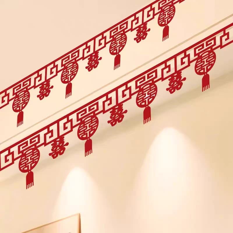 [Thick Version] Wedding Room Decor Set for Couple's Bedroom, Including Hanging Ornaments and Ceiling Streamers
