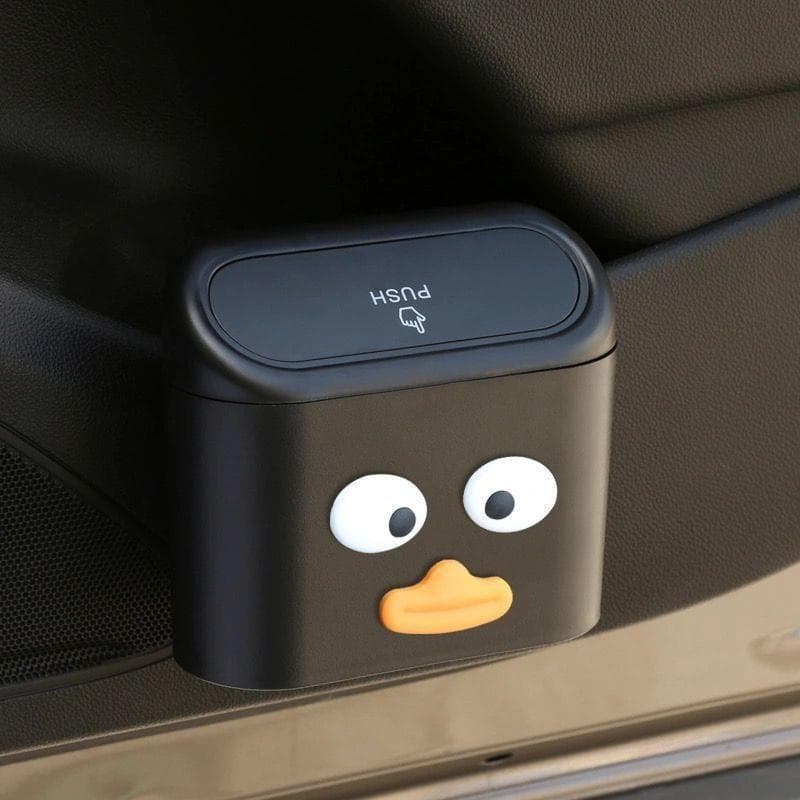 Car Trash Can Universal with Lid Cartoon Hanging Storage Organizer Mini Car Interior Decoration Accessory