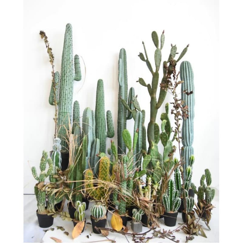 Factory wholesale large artificial cactus indoor and outdoor green plant decoration potted fake cactus column cactus ball