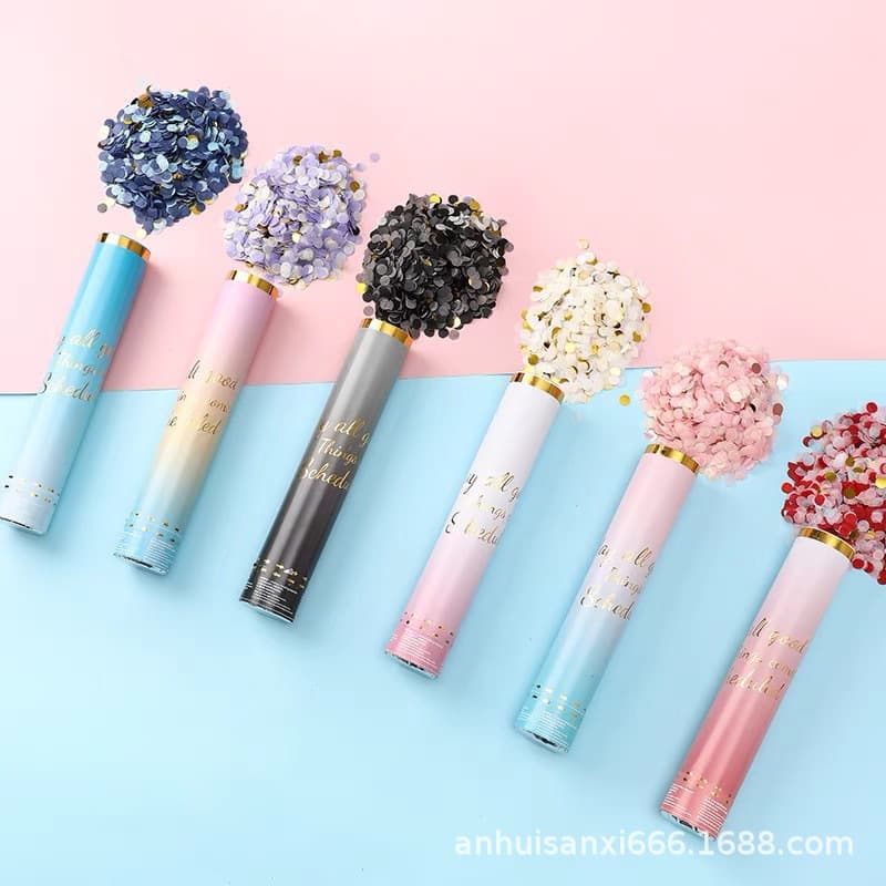 Hand-Twist Confetti Cannon Macaron Party Popper Handheld Wedding Spray Tube Birthday Confetti Launcher Petal Rain Party Popper