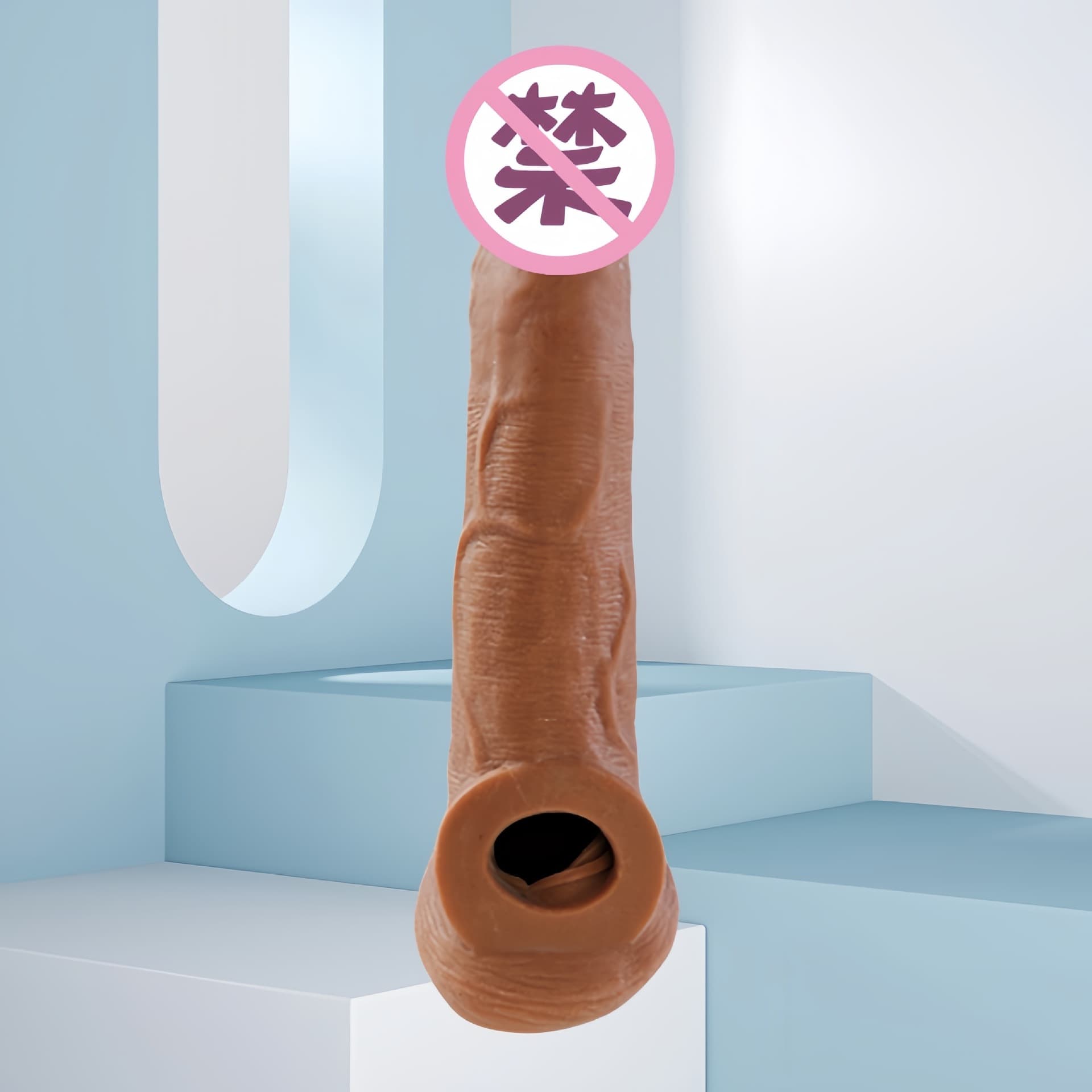 Wolf Fang Sleeve for Men, Wearable Extended and Thickened Penis Sleeve, Realistic TPE Hollow Penis Cover, Adult Sex Toy for Men
