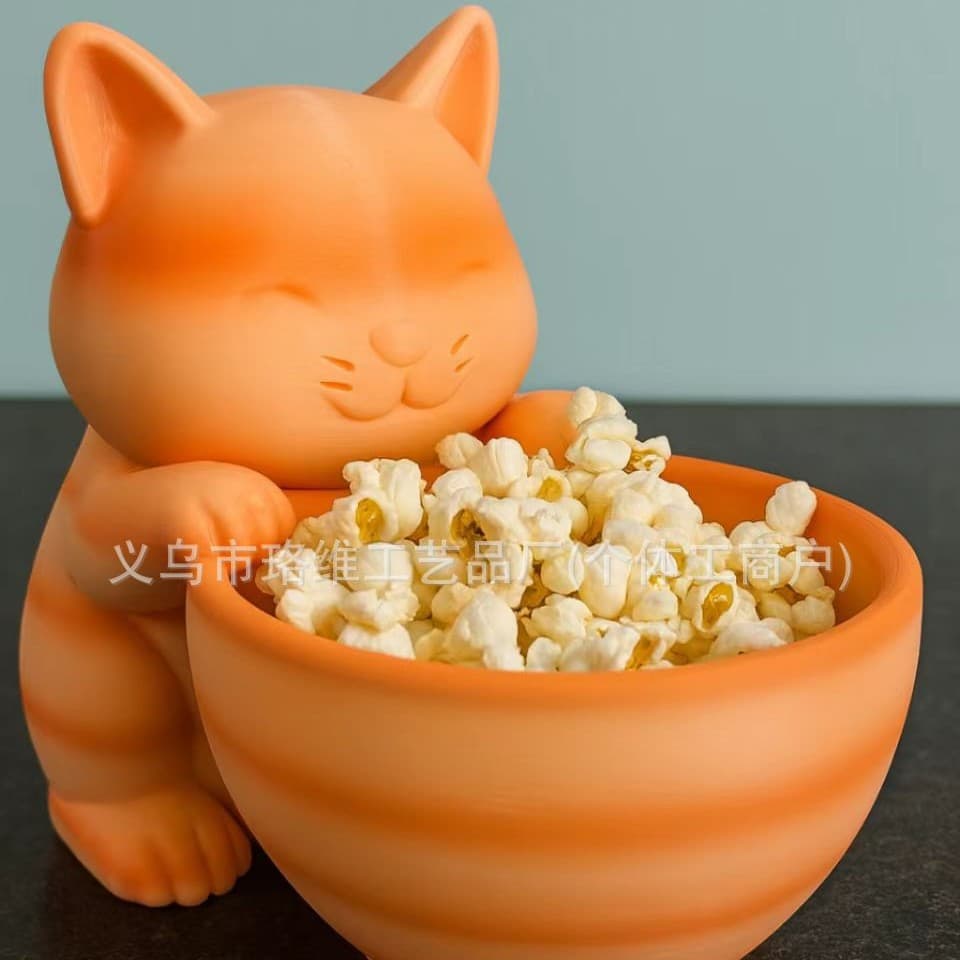 Cross-border hot product 3D printed cat storage box, bowl-shaped ornament, Christmas and Halloween candy storage trendy toy