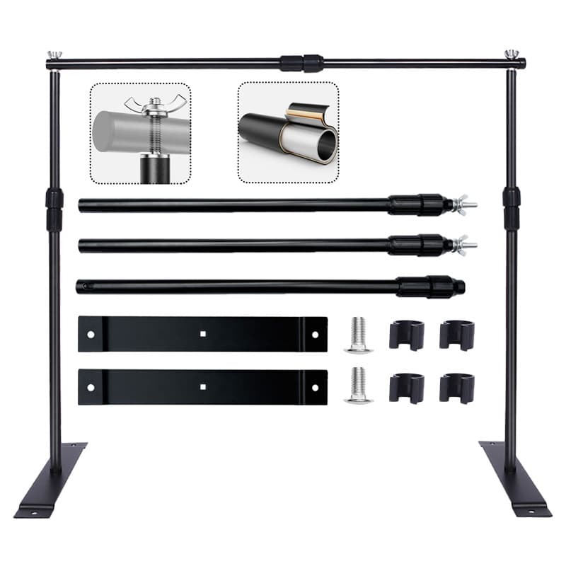 1X1M Desktop Telescopic Gantry Background Stand for Photography, Live Streaming, Still Life Photography, Portable Telescopic Horizontal Bar Background Stand