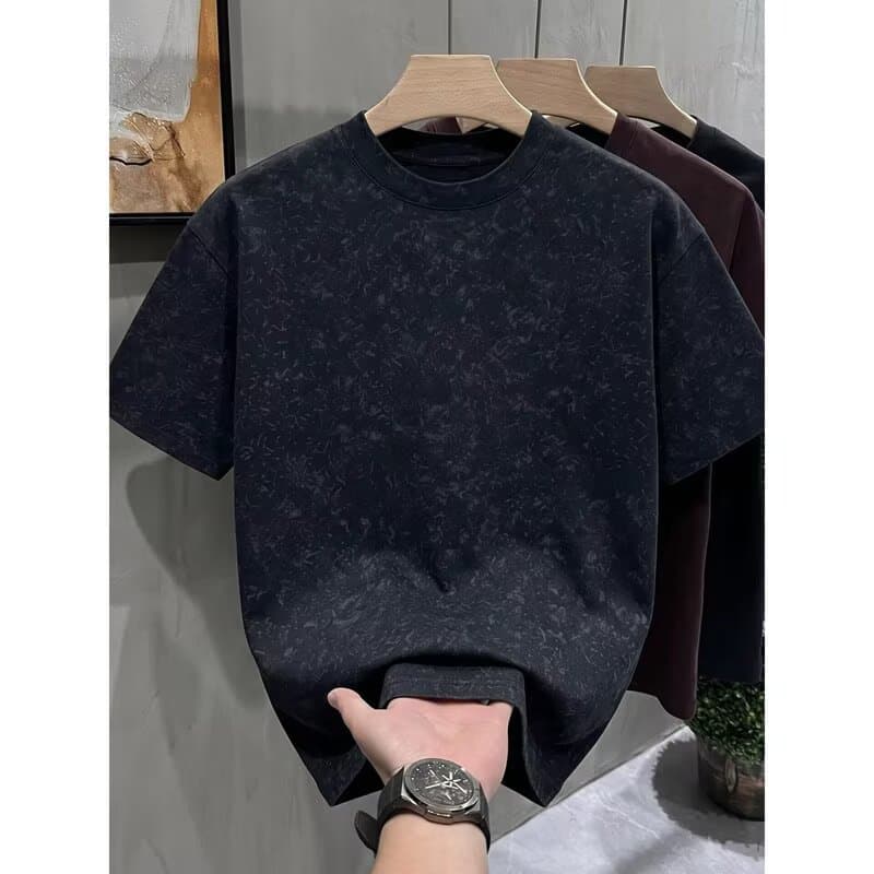 Harajuku Short Sleeve T-Shirt Men 2026 Summer New High-End Men's Wear Round Neck Half Sleeve Tee Casual Top