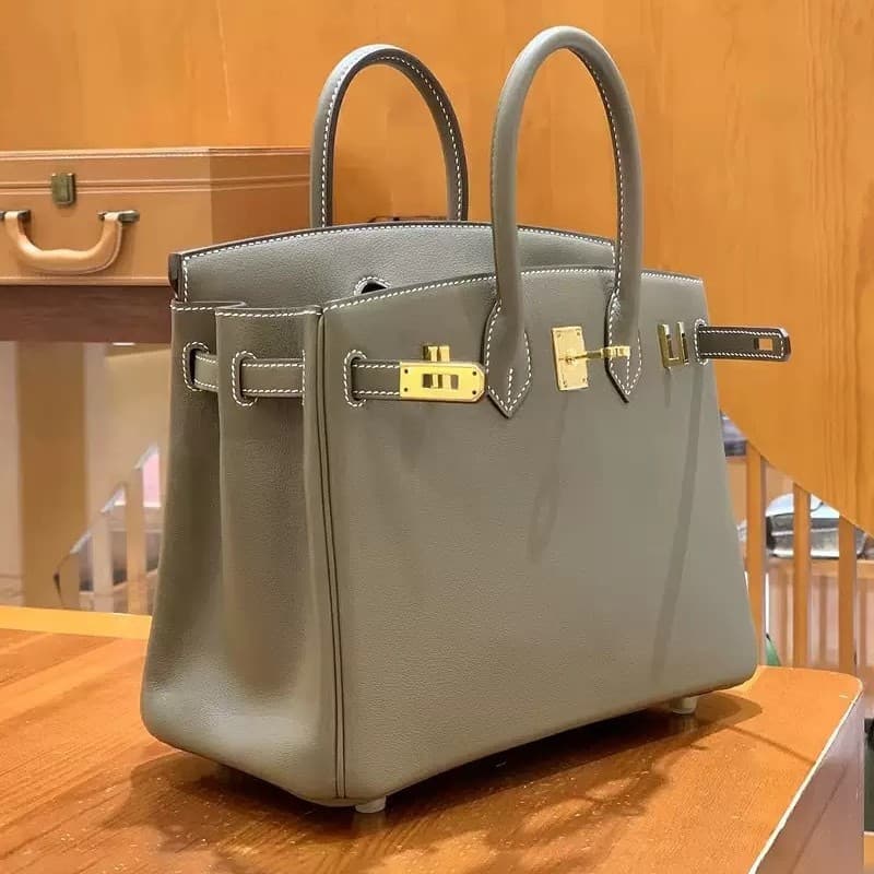 Hand-stitched Platinum Bag 25/30, French Original Epsom Grain Leather, Large Capacity Tote Bag, Genuine Leather Women's Bag