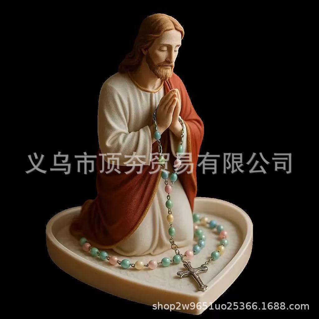 Cross-border Hot Selling Europe and America Imitation Pearl Cross Rosary Long Necklace Unisex Sweater Chain Jewelry