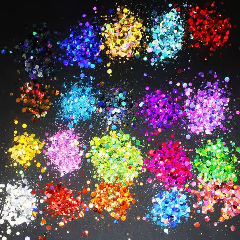 50g Laser Mixed Internet Famous Bling Nail Bright Spots Drip Glue Phone Case Glitter Gold Sand Flashing Diamonds Starry Sky