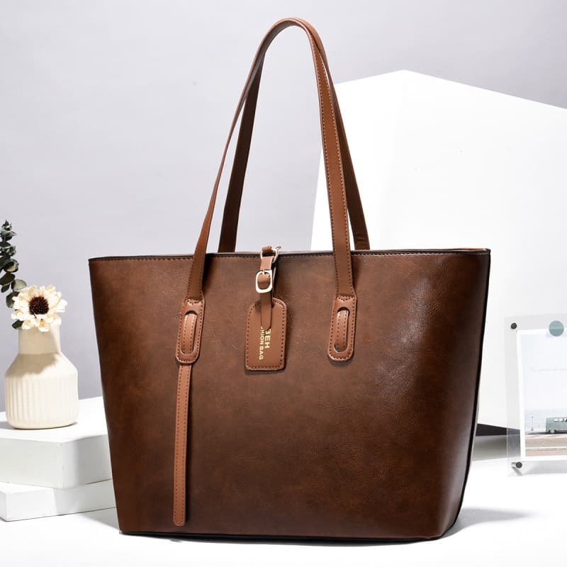 Cowhide texture tote bag Taizhou women's bag ladiesbag shoulder crossbody bag textured handbag totebags