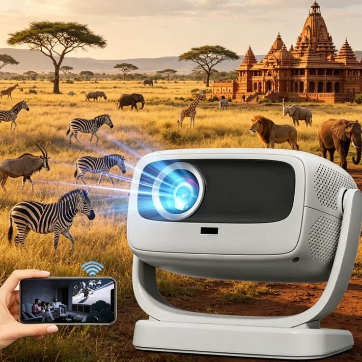 New foreign trade projector new home ultra-high definition portable projection home theater PTZ projector screen projection