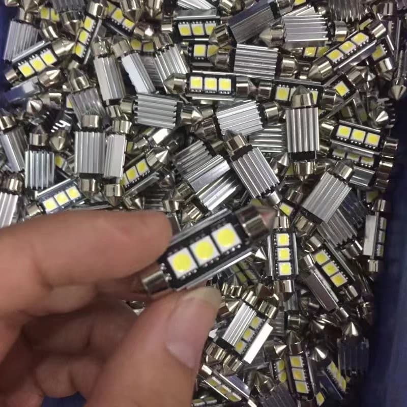 Car LED roof light double tip 5050 4SMD 41mm reading light decoded stepless license plate light trunk light