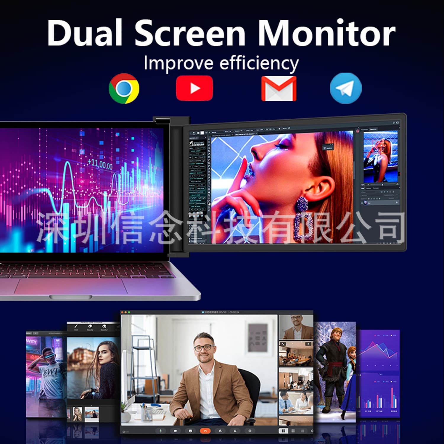 Portable Monitor for Mac Mini PC Dual Mode Smart Machine 14-18.5 Inches Multiple Sizes Optional