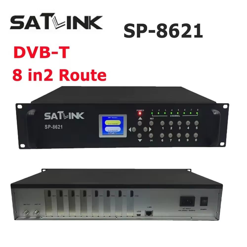 SATLINK SP-8621 DVB-T 8in2 Route Modulator, digital TV modulator converter