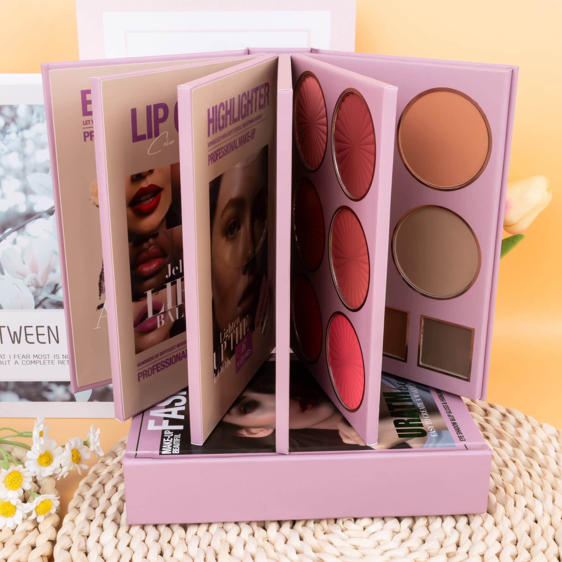 URATM Cross-border 67-Color Makeup Palette Five-Layer Flip-Book Eyeshadow Palette Matte Shimmer Blush Contour Highlight All-in-One