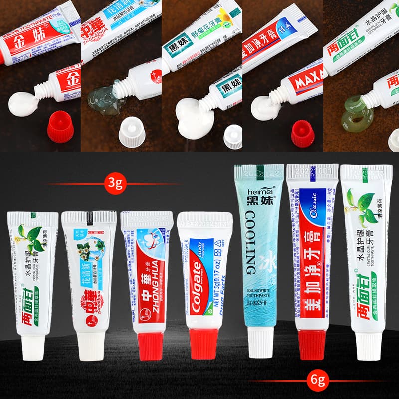 Hotel disposable toothpaste 3g, toiletries for hotels and guesthouses, travel portable 6g toothpaste wholesale