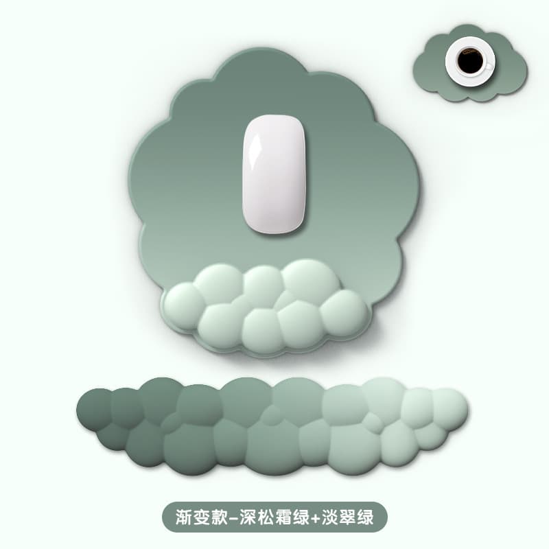 Cloud Mouse Pad Gradient Keyboard Wrist Rest Computer Wrist Pad Creative Desk Mat Non-Slip Memory Foam Palm Support