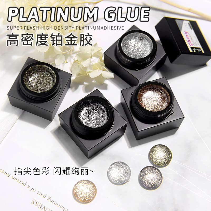Cross-border Japanese-style high-density platinum nail gel, dazzling glitter art gel, outline and line-drawing nail polish, nail art wholesale
