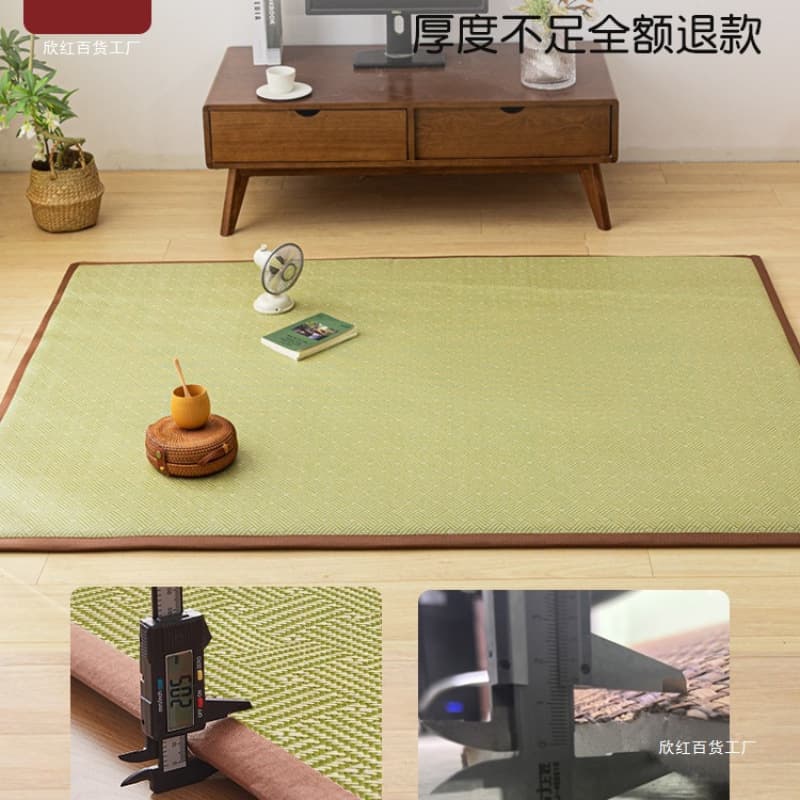 Japanese-style Ice Silk Tatami Cooling Mat, Thickened Cotton-Padded Breathable Foldable Nap Mattress for Home Use