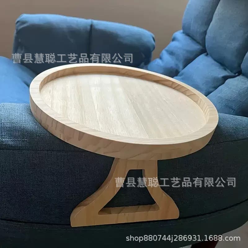 Cross-border spot wooden sofa armrest folding tray lazy fruit snack rack sofa office tray storage rack