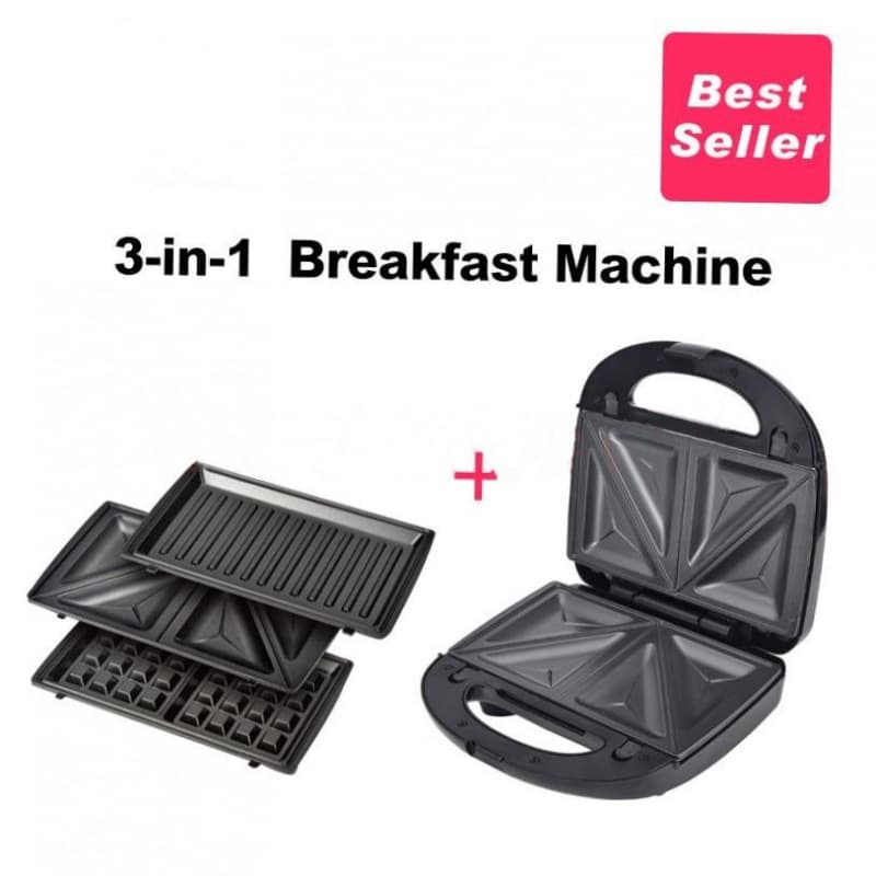 3 in 1 Sandwich Maker Waffle Machine Panini Toaster 220-110V