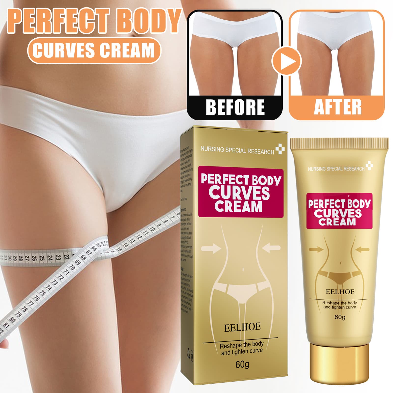 EELHOE Body Sculpting Cream for Shaping, Tightening Curves, Reducing Belly Fat, and Firming Skin Beauty Cream