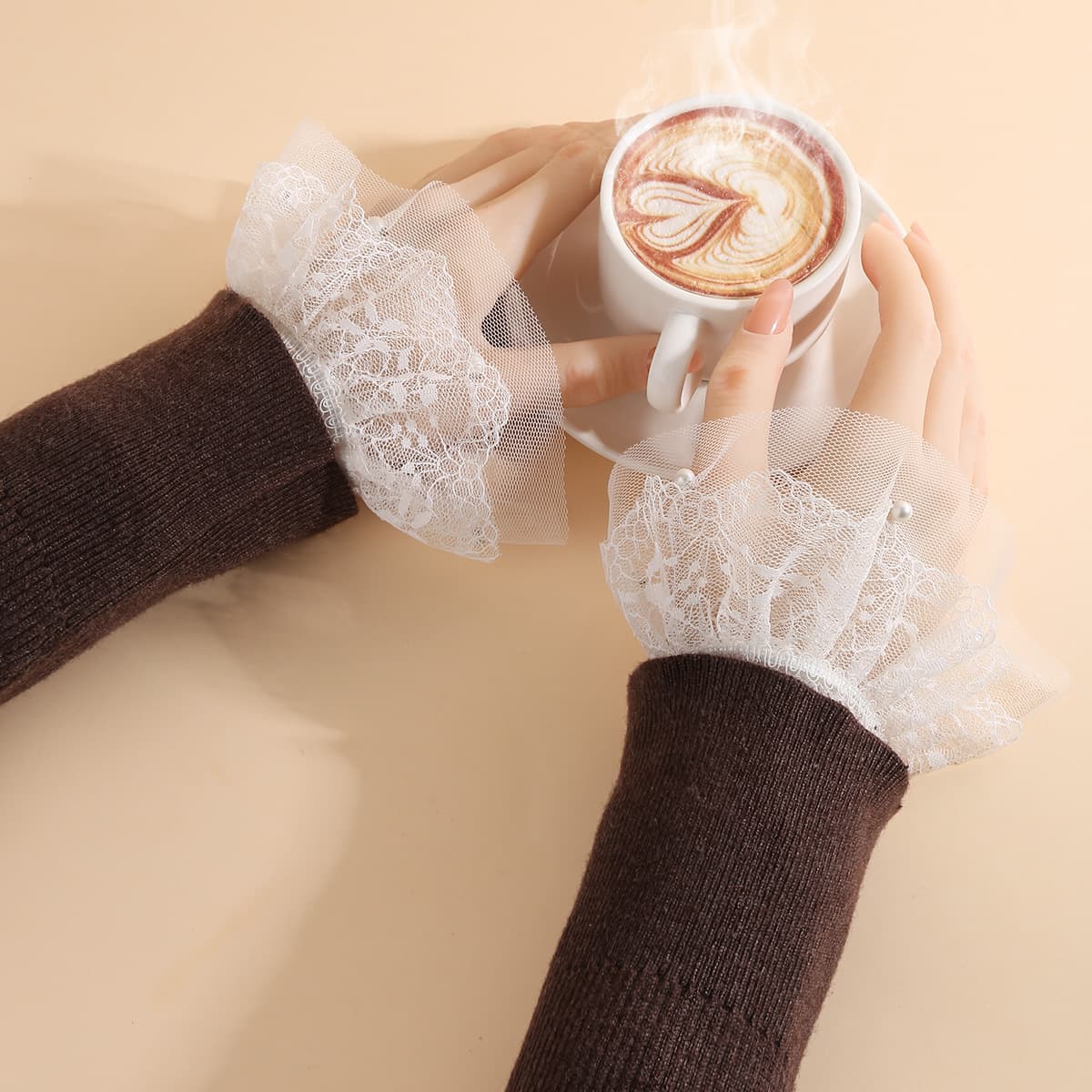 Summer Lace Thin Fingerless Half-Finger Sun Protection Bridal Lace Gloves and Sleeves Cross-Border Wholesale