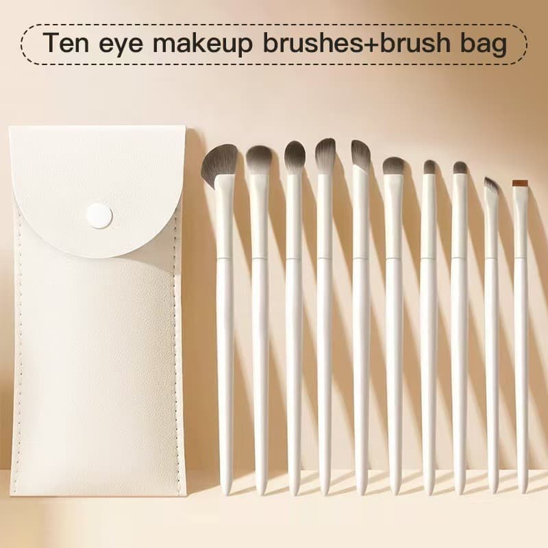 Cloud Porcelain Eye Shadow Brush Set 10 Pieces Makeup Brushes Detail Blending Beginners Eyeshadow Palette Application Tools