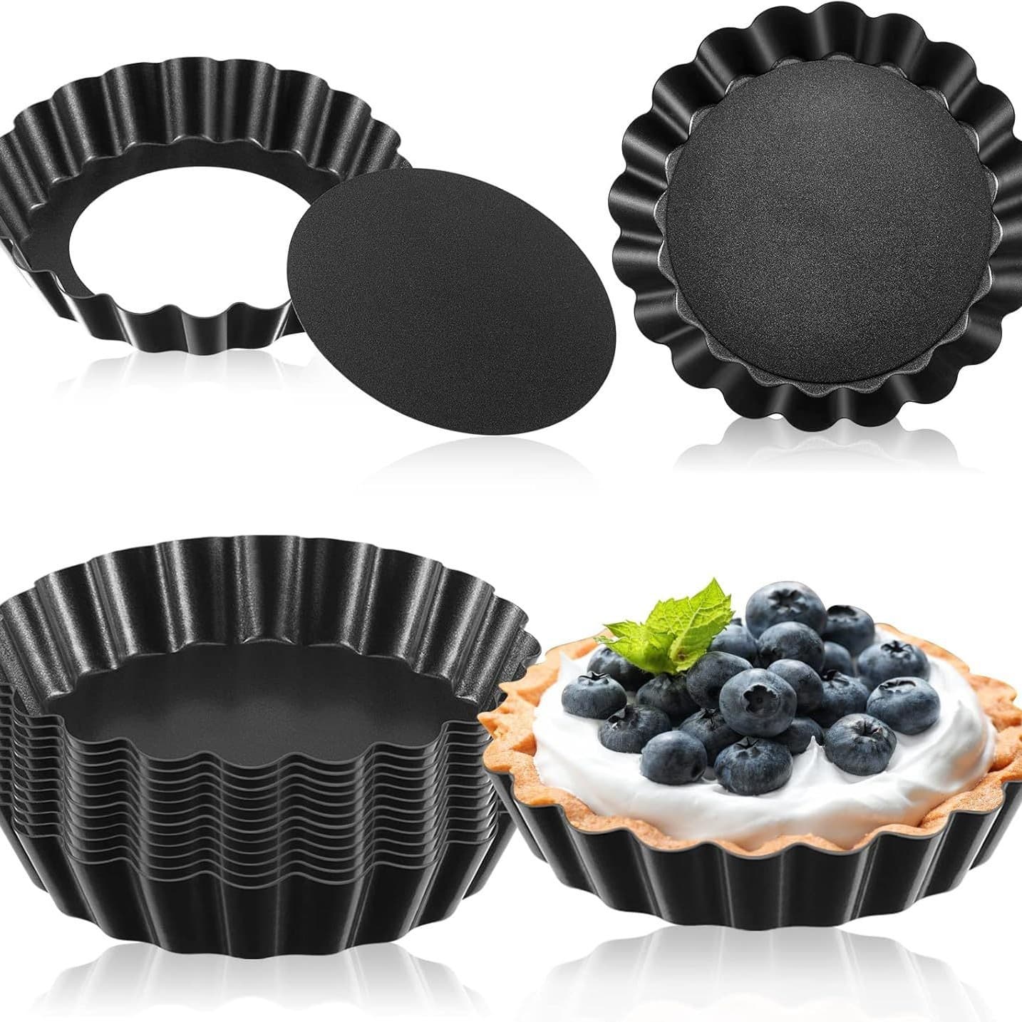 Round removable bottom non-stick cake mold baking mold tart tray 4-inch chrysanthemum Tart tin apple pie baking pan