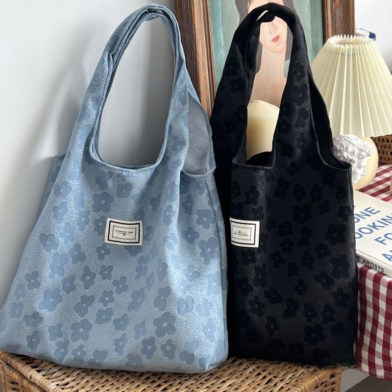 Commute Floral Print Polyester Tote Yoga Bag Casual Versatile Large Capacity Artistic Shoulder Bag for Women