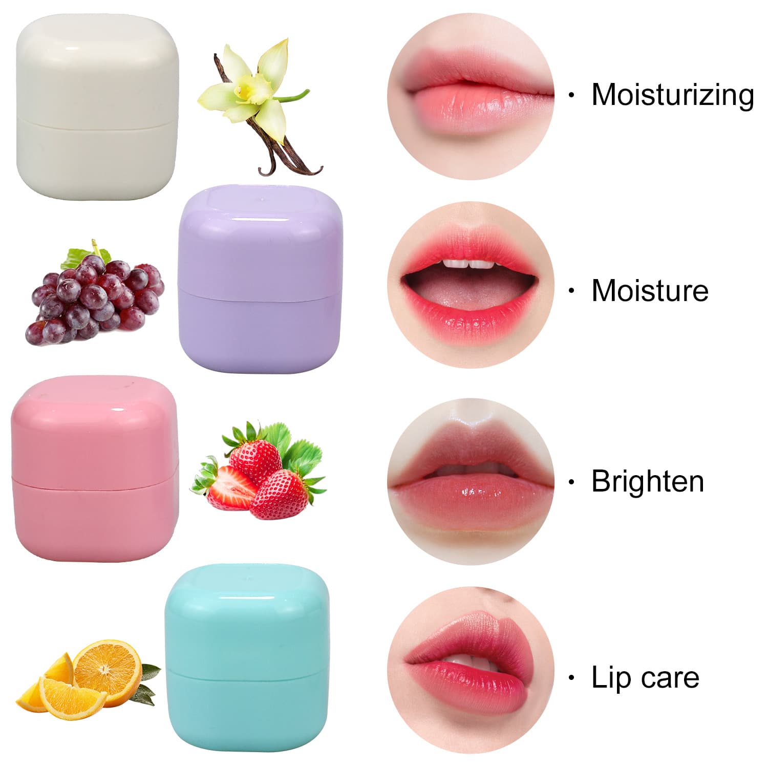 New Foreign Trade Lip Balm Square Round Ball Stock Neutral No LOGO Lip Gloss Lip Balm Source Supplier Wholesale