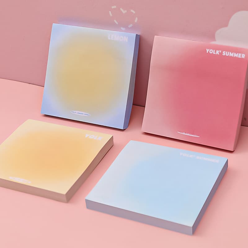 Gradient egg yolk sticky note ins handbook color note paper student message n times high-looking sticky notes
