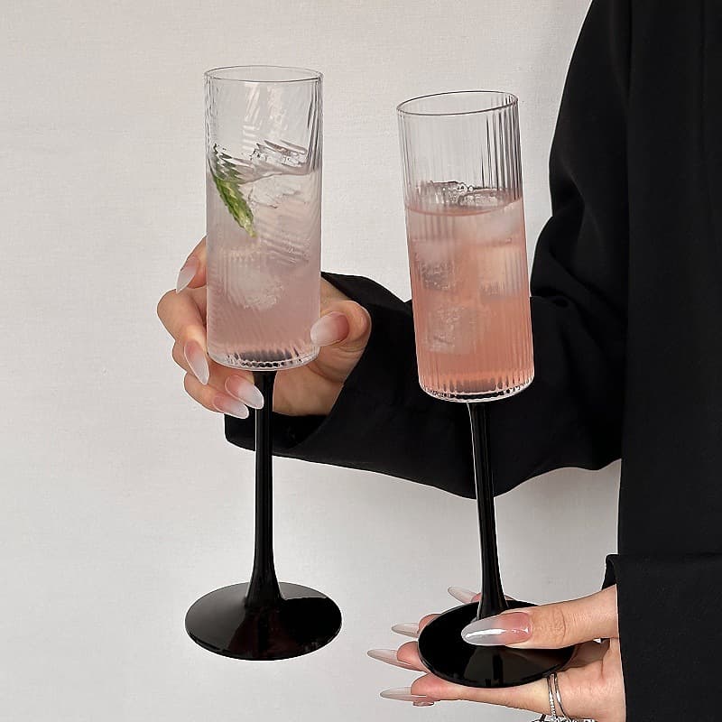 Hanging Ear Coffee Cup Home Use Anti-Scalding Insulated Bamboo Sleeve Glass Cup Iced Americano Latte Cup Tea Cup Light Luxury Premium Feel