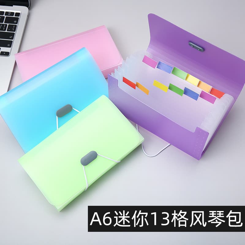 13-Compartment Candy-Colored A6 Mini Accordion Folder for Office Supplies, Document Storage, and Receipt Holder, Customizable with Logo