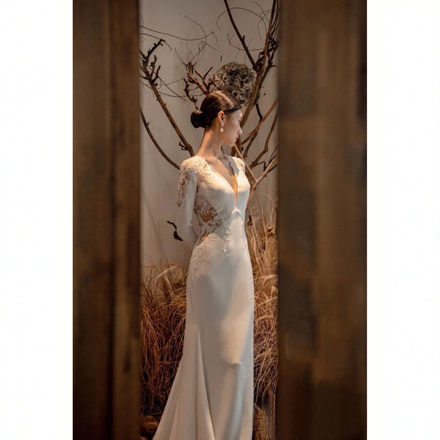 Cross-border AliExpress New Fashion Wedding Dress for Europe and America, Slim Fit, Simple and Elegant, Slimming Forest Style Satin Mermaid Wedding Dress