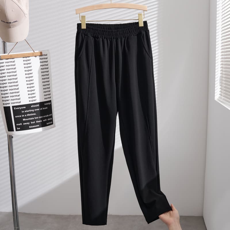 Autumn/winter new style plus-size women's clothing extra large fleece-lined casual pants up to 300 pounds, Korean style slimming patchwork K6239.