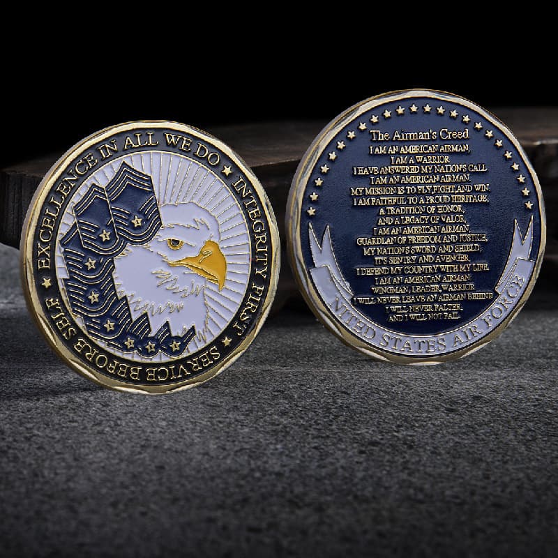 US Military Commemorative Coin Pilot's Creed Air Force Commemorative Medal European and American Foreign Trade Metal Coin Cross-border Supplier