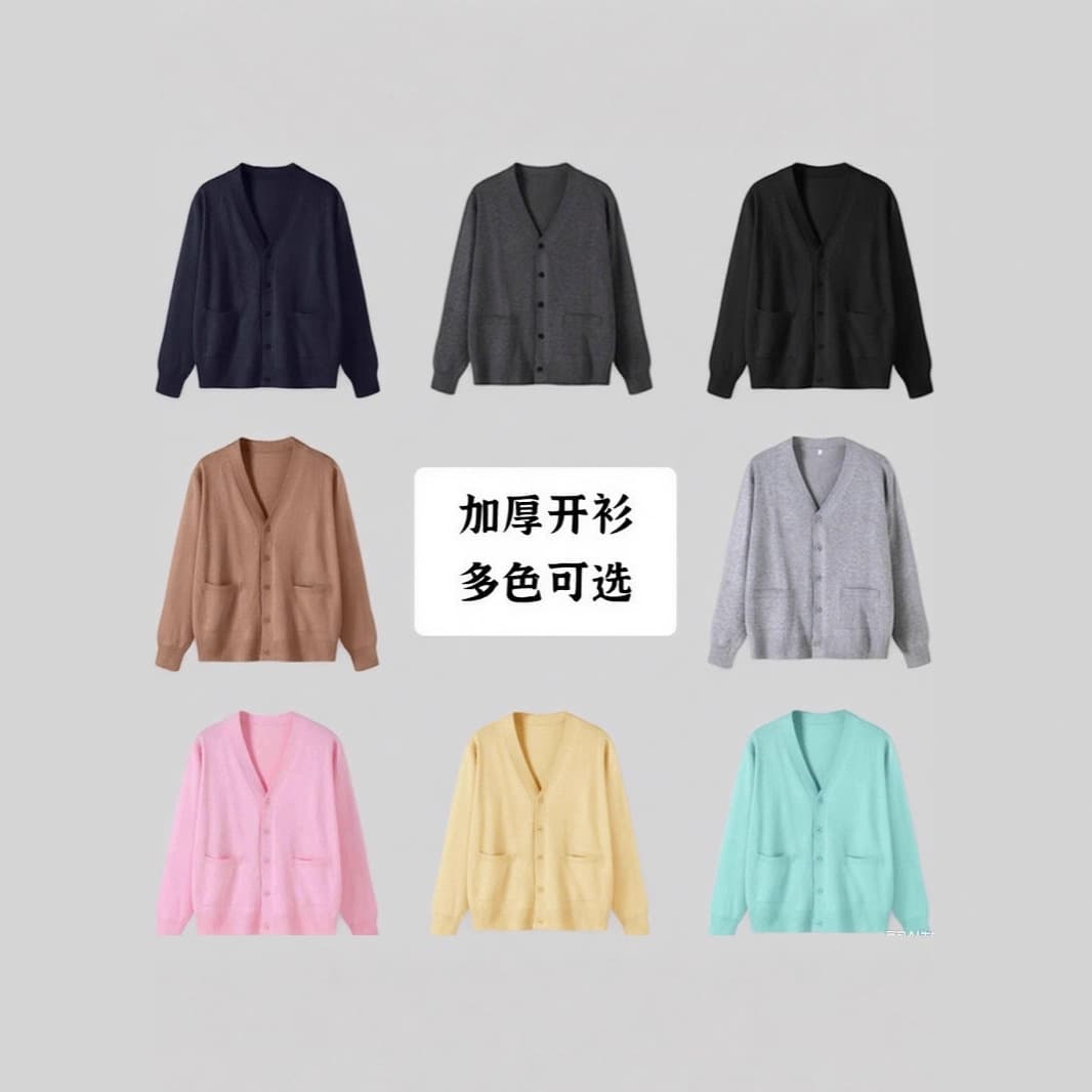 Japanese JK Uniform Long Sleeve Knit Cardigan Student Solid Color V-neck Sweater Blazer Versatile Style Preppy