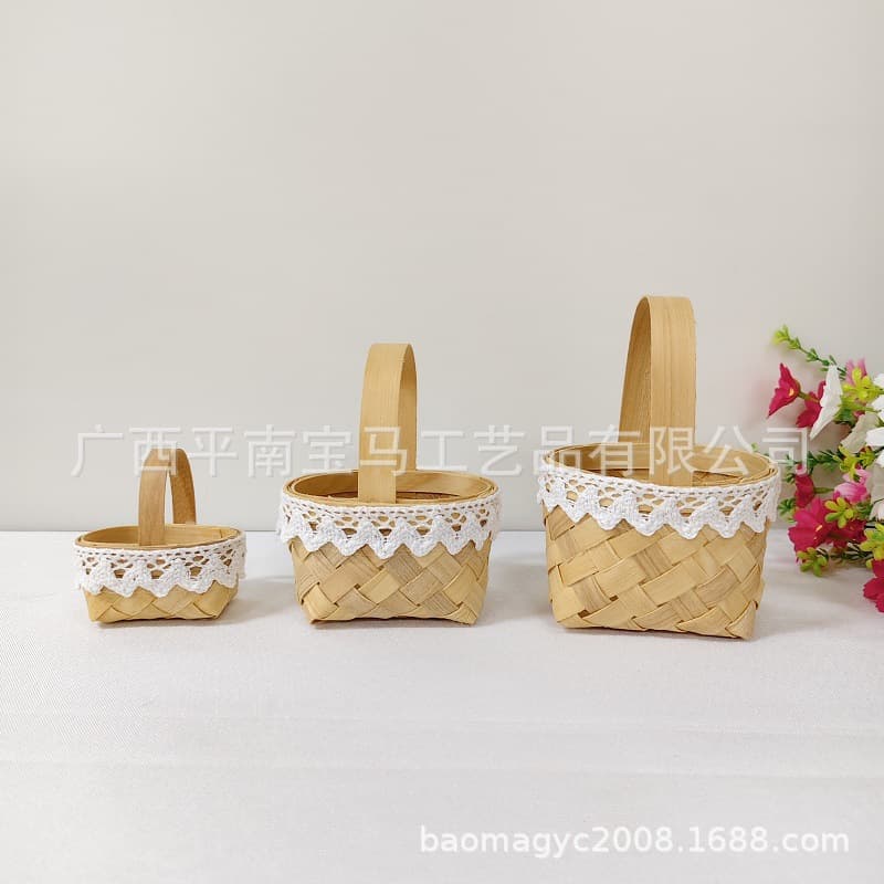 Factory Little Princess Pretend Play Mini Basket for Wedding Candy, Favor Basket, Atmosphere Decoration Supplies, Gift Basket for Wedding Celebration