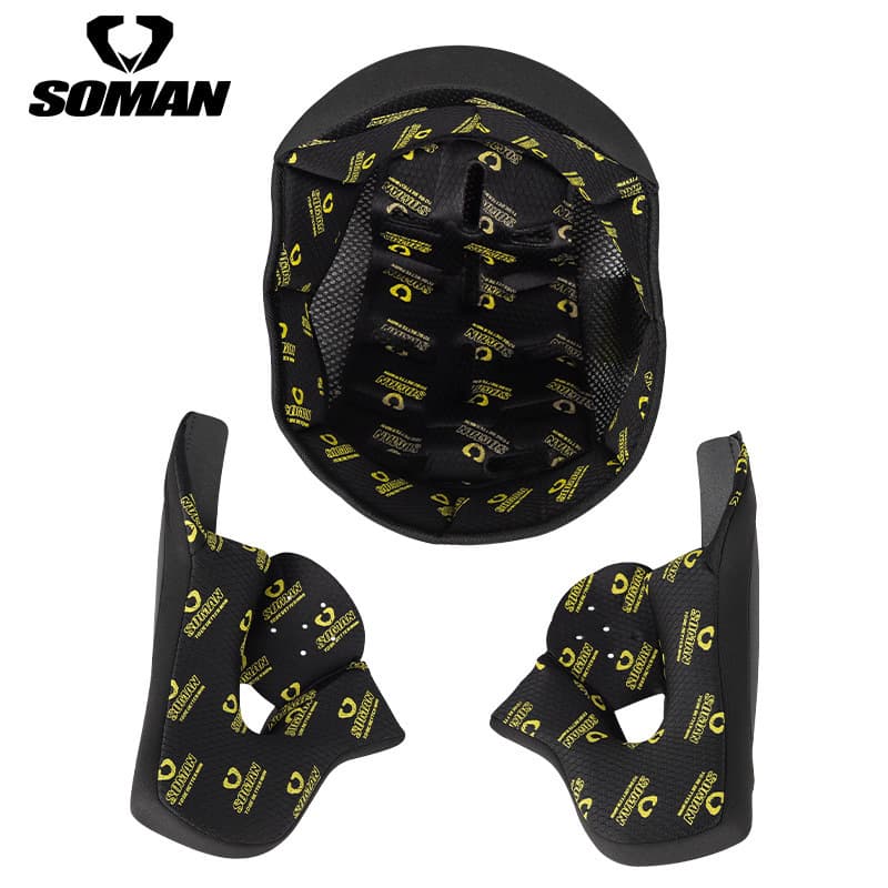 SOMAN Motorcycle Helmet Accessories SM955-S Ear Ventilated Ear Pad Core Wind Window Set Helmet Liner Wholesale