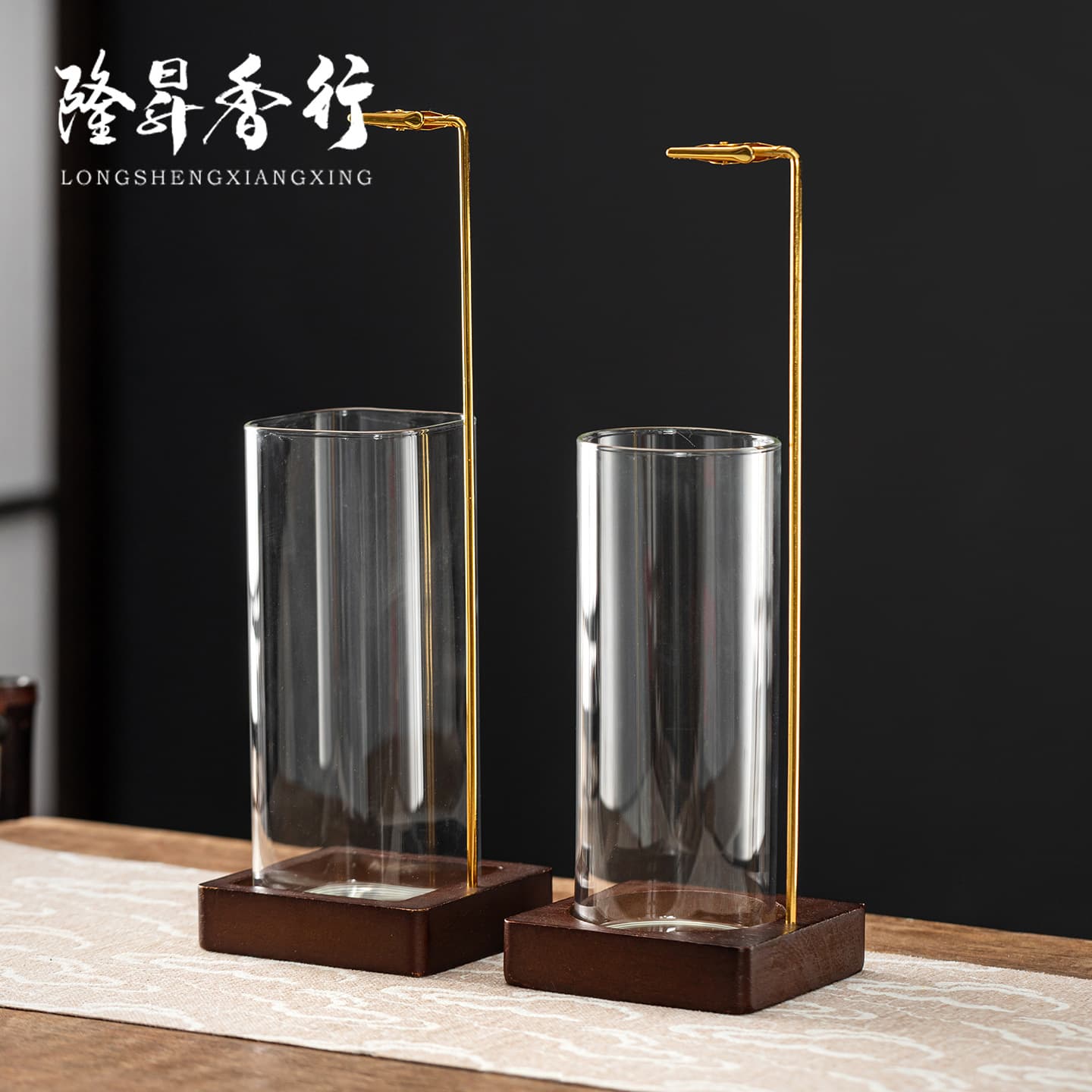 Wooden Aromatherapy Holder with Backflow Incense Burner, Brass Incense Stick Holder, Wooden Base, Office & Home Decor, Factory Direct