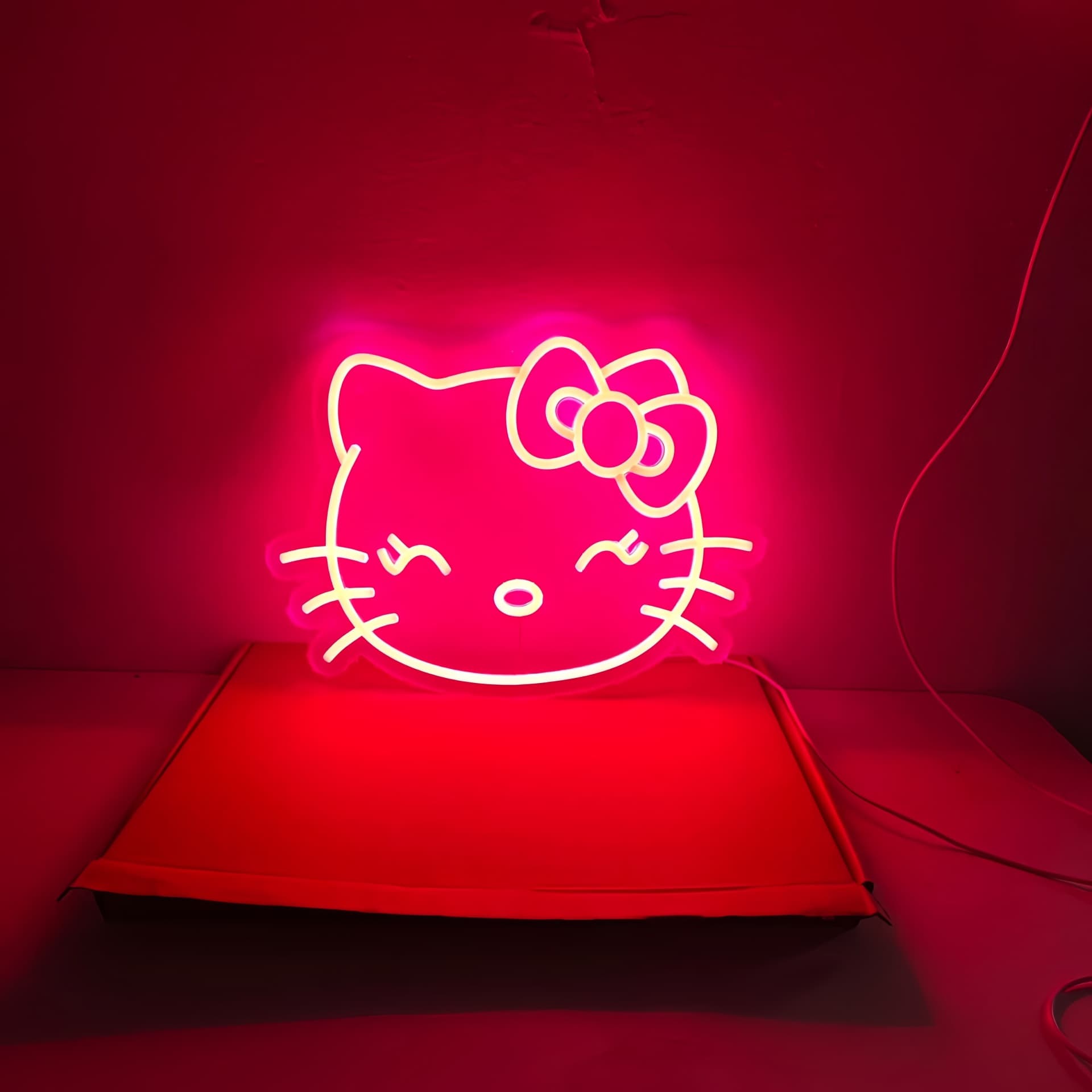Cross-border LED neon makeup mirror, bedroom decoration, creative gift, mirror neon light, ambient light, night light, wall hanging.