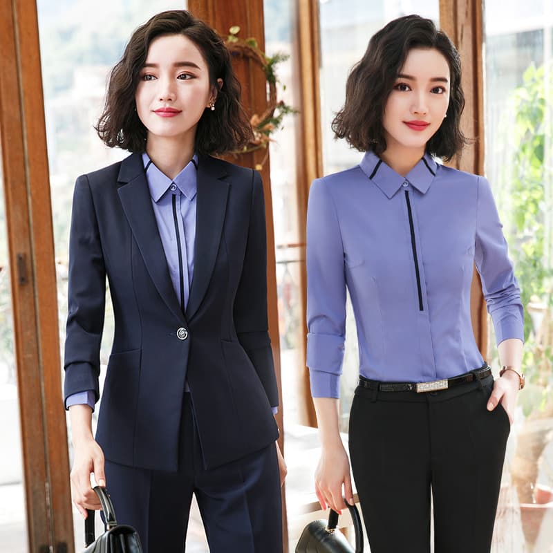 Women's Professional Suit Set Work Uniform Interview Blazer Teacher Office Hotel Reception Front Desk Elegant Attire
