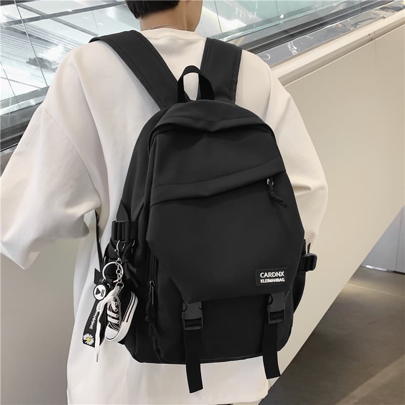 Men's Casual Backpack, Simple Design for Middle and High School Students, Japanese Style Lightweight Large Capacity Versatile School Bag for College