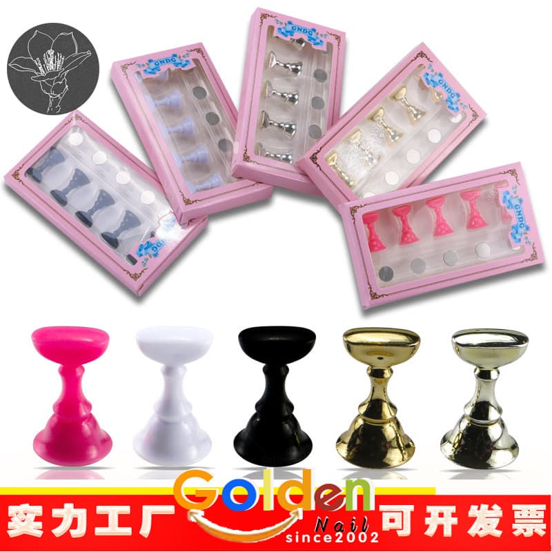 Japanese Style Nail Art Acrylic Display Stand Magnetic Chessboard Pink Box Nail Practice Base Care Beauty Makeup Tool Set